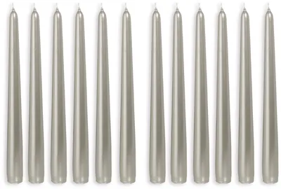 Produktbild von SPITZKERZEN von WIEDEMANN 25x2,5cm 12 Stück. METALLIC lackiert. SILBER