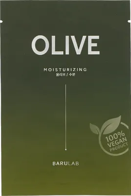 Produktbild von Vegane koreanische Tuchmasken – Barulab – The Clean Vegan Olive Mask 11 g – 1 Stück