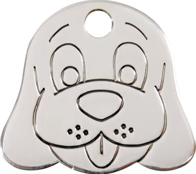 Produktbild von RedDingo Edelstahl Hundemarke mit individueller Gravur Hundegesicht, Größe: S