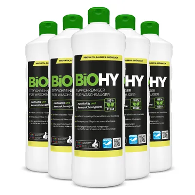 Produktbild von BiOHY Teppichreiniger für Waschsauger Teppichshampoo, Teppich Shampoo, 6 x 1 l