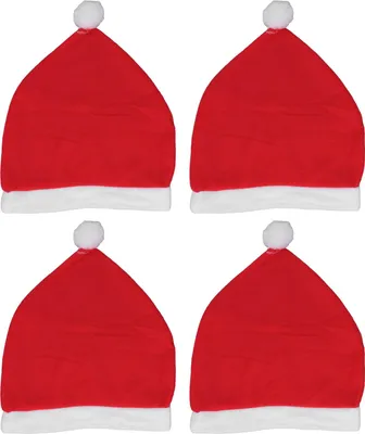 Obrázek produktu pro 4PCS Santa Hat Vánoční dovolená Vánoce Kryt opěrky hlavy autosedačky Dekorace Festivalové doplňky