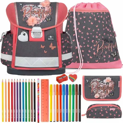 Produktbild von Belmil Schulranzen Set Classy Bloomy Blossom 10-teilig gefüllt