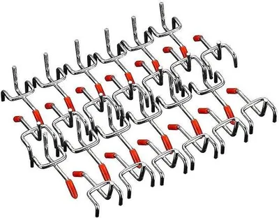 Image de Crochets muraux pour panneau perforé, 50 mm, lot de 25, en métal
