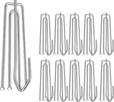 Produktbild von 60 Stück Edelstahl-Gardinenhaken mit 4 Zinken, Gardinenhaken zum Einklemmen von Falten