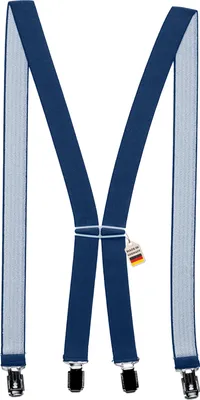 Produktbild von Hosenträger Uni 2,5 cm X-Form mit 4 robusten Clips Damen und Herren (blau)