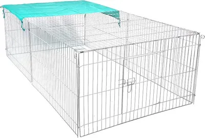 Imagen del producto de Jaula para conejos con acceso libre, recinto exterior con protección solar