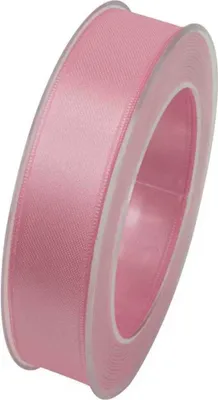 Produktbild von Doppelsatin Stoffband Schleifenband 25mm (1m=0,32EUR) rosa 25m Rolle Goldina