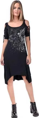 Produktbild von Alchemy England Mittellanges Kleid Damen Faerie Woman's Dress schwarz XL