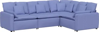 Obrázok produktu pre vidaXL Modulárna pohovka s vankúšmi látka denim blue