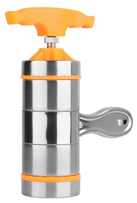 Nudelmaschine, Edelstahl, 7 Formköpfe, handbetrieben