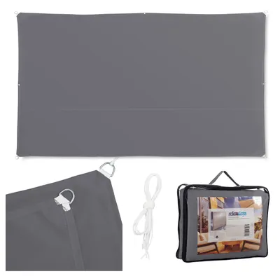 Obrázok produktu pre Relaxdays Obdĺžniková slnečná plachta, vodoodpudivá, odolná voči UV žiareniu, s napínacími lanami, na terasu, balkón, Š x H: 2 x 4 m, sivá