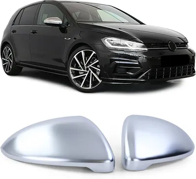 Image de Argent Mat Boîtier Rétroviseur extérieur Capuchons GAUCHE + DROITE pour VW Golf 7