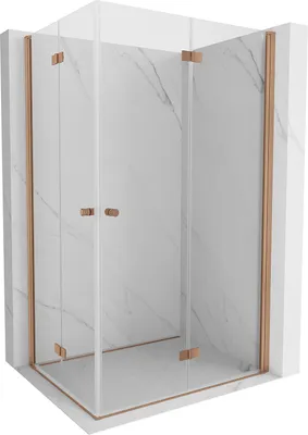 Produktbild von Mexen Mist-F Duo Falttür-Duschkabine 85 x 95 cm, transparent, gebürstetes Kupfer - 8A6-085L-095P-65-00