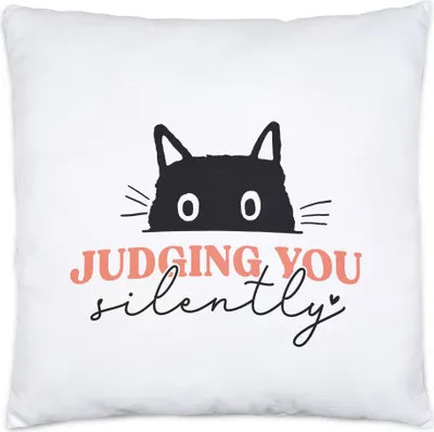 Produktbild von Judging you Silently Kissen Inkl. Füllung Cat-Mom Kätzchen Haustier