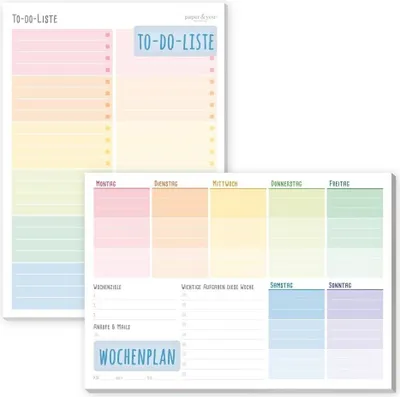 Produktbild von paper&you Blöcke A5 / 2er-Set Notizblock & Wochenplaner / vom Häfft-Verlag