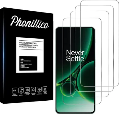 Immagine prodotto di Vetro temperato per OnePlus Nord 3 5G [4 pezzi] Pellicola protettiva dello schermo Antigraffio Resistente al vetro Phonillico®