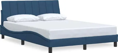 Produktbild von vidaXL Bettgestell ohne Matratze "Hanko" Blau 140x200 cm Stoff
