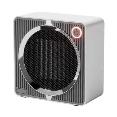 Image de Mini radiateur soufflant Zimilo 500 W, chauffage céramique PTC, chauffage électrique portable avec protection anti-basculement, pour bureau ou chambre à coucher, 14 x 14 x 7 cm