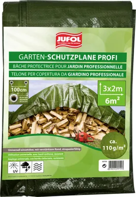 Produktbild von JUFOL Profi Abdeckplane 2x3 m mit Ösen 100 cm wasserdicht reißfest Gewerbeplane