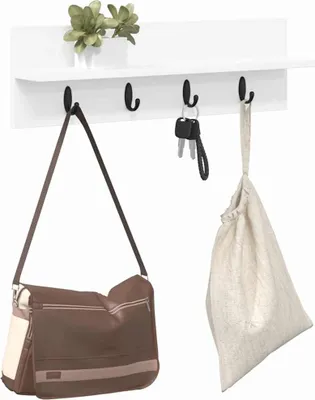 Produktbild von Wandmontierter nachttisch Weiß 60 x 10,5 x 18 cm Holzwerkstoff