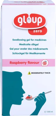 Produktbild von GLOUP ZERO Medikamenteneinnahme Gel Himbeere, 500 ml GEL