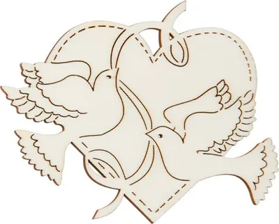 Produktbild von Fensterbild: Zwei Friedenstauben mit Band vor großem Herz