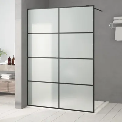 Image de VidaXL Cabine de douche à l'italienne 140x195 cm mat verre ESG noir