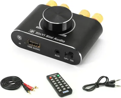 Produktbild von Leistungsverstärker 50W+50W Bluetooth5.1 Wireless Audio Power Amplifier Tragbarer Soundverstärker Lautsprecherverstärker App/Drehknopf/Fernbedienung