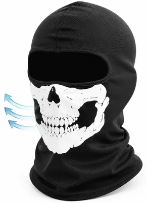 Produktbild von Gesichtsmasken, Ski-Masken - Schädel - Schwarz - Motorradmasken für Herren - Halloween und Motorradfahren