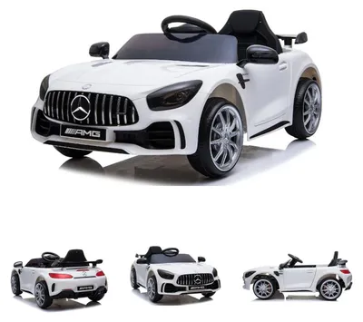 Produktbild von ES-Toys Kinder Elektroauto Mercedes AMG GT R Coupé, EVA-Reifen, Stoßdämpfer weiß