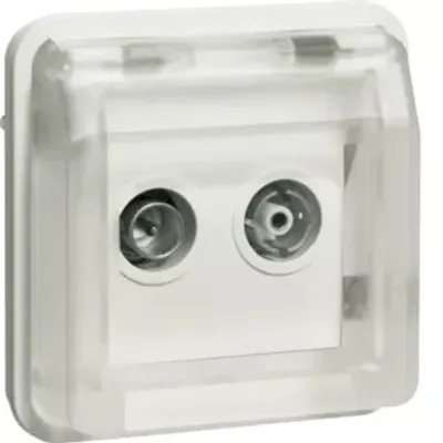 Immagine prodotto di Berker 12033542 Inserto per presa antenna a 2 fori AP, scatola singola Berker W.1 bianco polare opaco