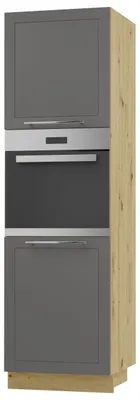 Productafbeelding van Inbouwovenkast KVANTUM, 2 deuren, 60 cm. Kleur van de kast en deuren naar keuze (Q-D14/RU/2D), grafiet mat, eikenhout artisan