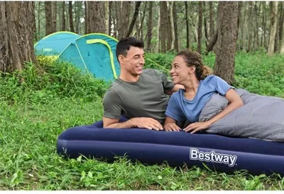 Immagine prodotto di Materasso gonfiabile da campeggio, Bestway per 2 persone, 191x137x22 cm, con pompa elettrica esterna Powertouch, 220-240 V