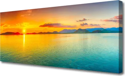 Produktbild von Tulup Leinwand-Bilder 125x50 Wandbild Canvas Kunstdruck Meer Sonne Landschaft