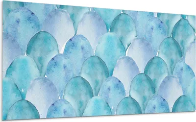 Produktbild von Wellen Im Aquarellstil – Selbstklebende Fliesen – Wandverkleidung – Wandpaneel – PVC Fliesen – Vinylflisen – PCV Flisen – Selbstklebend – Wanddeko –100 x 50 cm