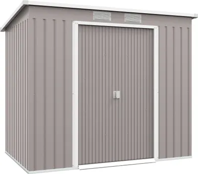 Produktbild von Outsunny Metall Gerätehaus 2,42 m², Geräteschuppen mit Pultdach Belüftung