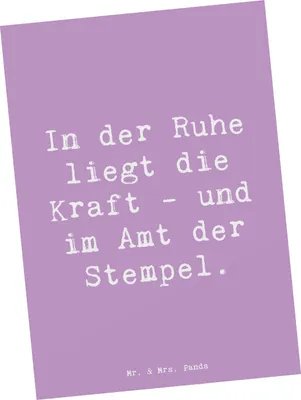 Produktbild von Mr. & Mrs. Panda Postkarte Spruch Beamtin Kraft - Lavendeltraum - Geschenk, Berufsprodukte, Ansichtskarte, Organisation, Beruf, Berufsalltag, Weisheit, Berufsliebe