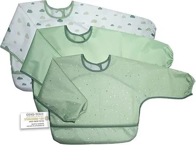 Image de Jambières imperméables pour bébé à jambes longues avec ouverture, lot de 3, fermeture velcro, Oeko-Tex 100, lavables, vert, taille unique