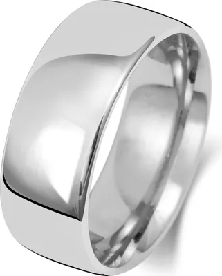 Produktbild von 18 Karat (750) Weißgold 8mm Slight Court Form Herren/Damen - Trauring/Ehering/Hochzeitsring, 61 (19.4); TRS1514118KWRST