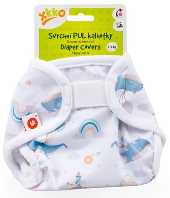 Produktbild von xkko Newborn Überhose Klett Sky Whale