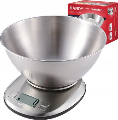 Obrázek produktu pro Kuchyňská váha WEBBER EK4390 INOX z nerezové oceli, LCD, 5 kg, přesnost 1 g, miska, tárování
