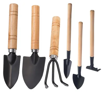 Produktbild von 6-teiliges Set Mini-Gartengeräte: Schaufel, Rechen, Pflanzkelle