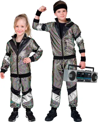 Produktbild von 80er Jahre Disco Trainingsanzug für Kinder