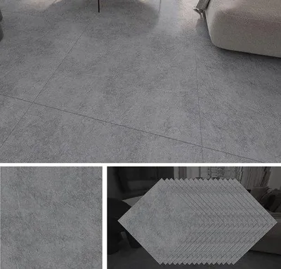 Productafbeelding van Pack van 40 PVC Vloertegels 30x30 cm, Zelfklevende Tegels, 3.6 m², Vinyl Vloer, Grijs Marmer, Voor Woonkamer, Keuken, Slaapkamer