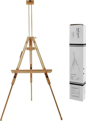Produktbild von Mont Marte Dreibein-Staffelei 196cm Höhe aus Buchenholz- Für Leinwände bis 120cm –Ideal für Künstler aller Stufen-Perfekt für Veranstaltungen & Events