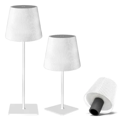 Produktbild von 3 in1Tischlampe Kabellos,LED Tischleuchte,Dimmbar Touch Akku Tischleuchte,USB-Lade-Nachttischlampe, multifunktionale Weinflaschenlampe,Weiß