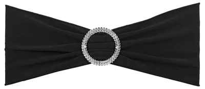 Immagine prodotto di Omgoods - 25 copricuscini elastici per sedie - Fasce elastiche per sedie con fibbia, ideali per matrimoni e feste - Colore nero