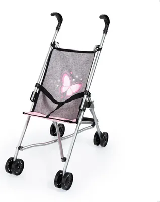 Produktbild von Bayer Design 30533AA Puppenbuggy, zusammenklappbar, Doppelräder, Sicherheitsgurt, aus Metall
