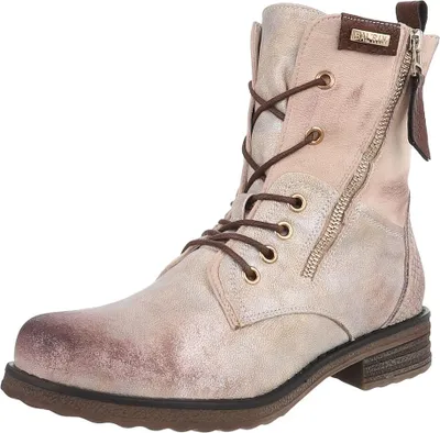 Produktbild von Ital-Design Damen Stiefeletten Schnürstiefeletten Leicht gefüttert Wildlederoptik, Lederoptik Flache Stiefeletten 90169766 Gold Gr. 37