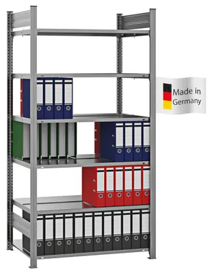 Produktbild von PROREGAL Aktenregal Stecksystem MAGNUS  Germany | HxBxT 200x100x60cm | 6 Ebenen | Fachlast 90kg | Beidseitig nutzbar | Verzinkt